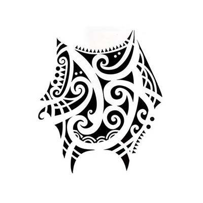 Polynesian design oceanwaves Fake Temporary Water Transfer Tattoo Stickers NO.10562